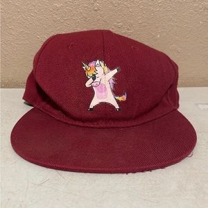 Maroon Dabbing Unicorn Snapback Hat Cap Adjustable
